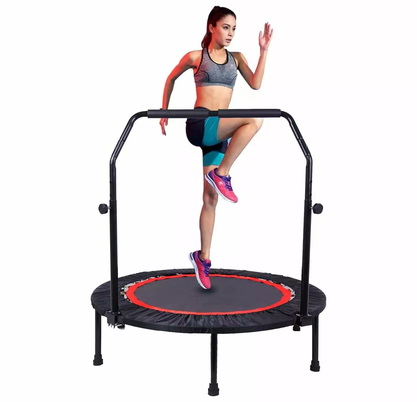 Trampoline. Portable Fitnes Foldable Trampoline in-Home Mini Rebounder. Exercise Trampoline for Kid/Adults. 40 Max Load 330lbs Black