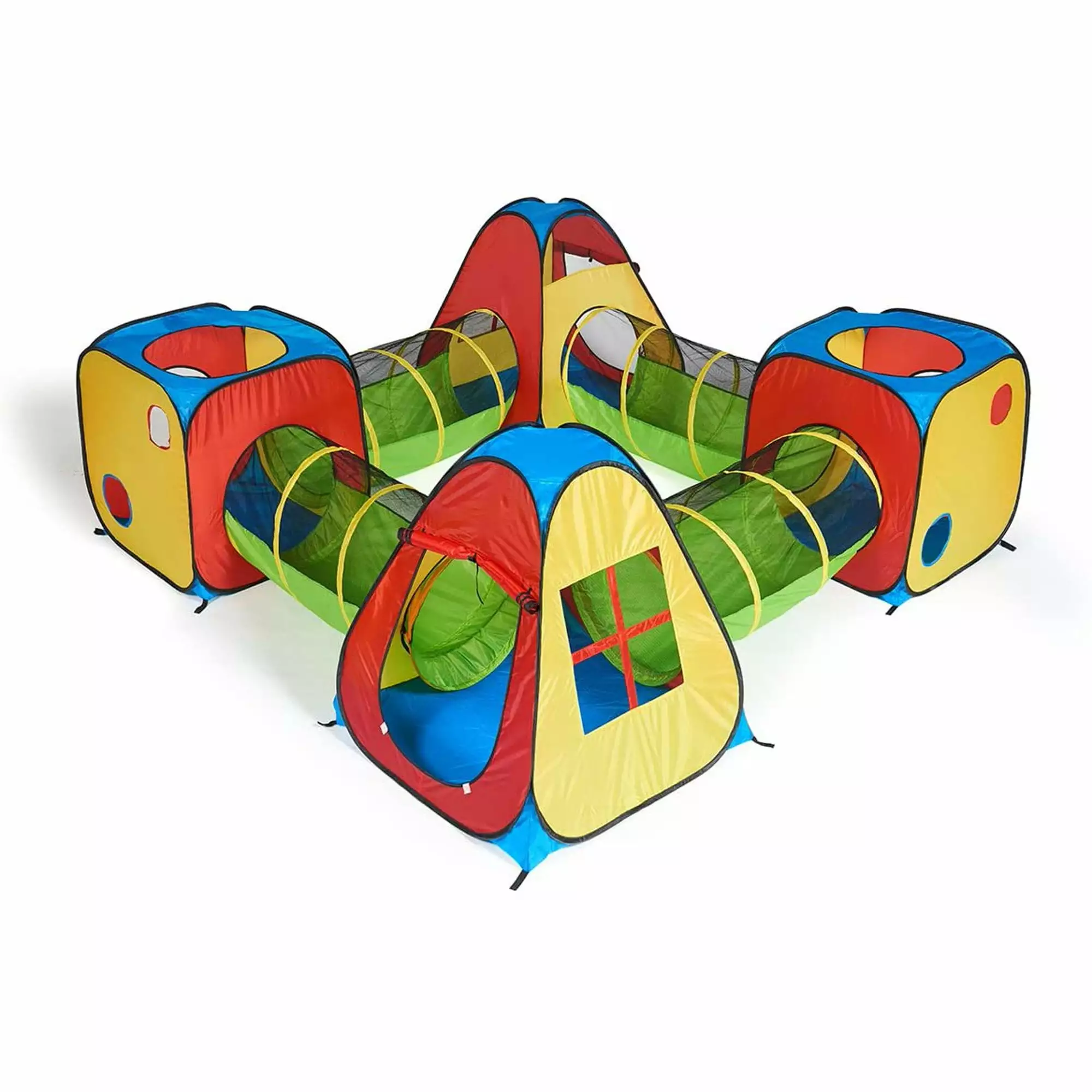 UTEX 8 in 1 Pop Up Children Play Tent House with 4 Tunnel. 4 Tents for Boys. Girls. Babies and Toddlers for Indoor and Outdoor Use