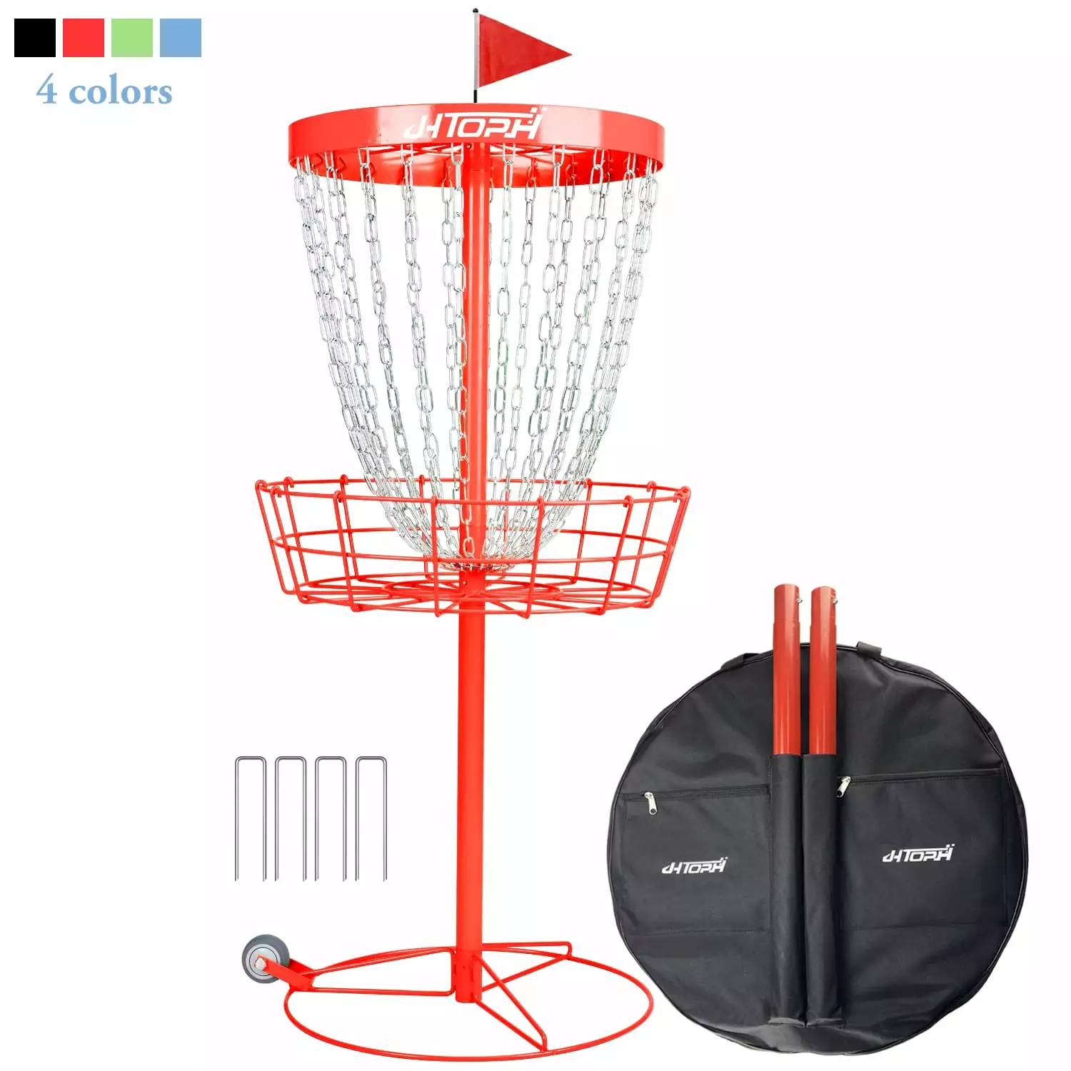 Urban Deco Classic Pro 24-Chain Portable Disc Golf Practice Basket-Choose Your Color