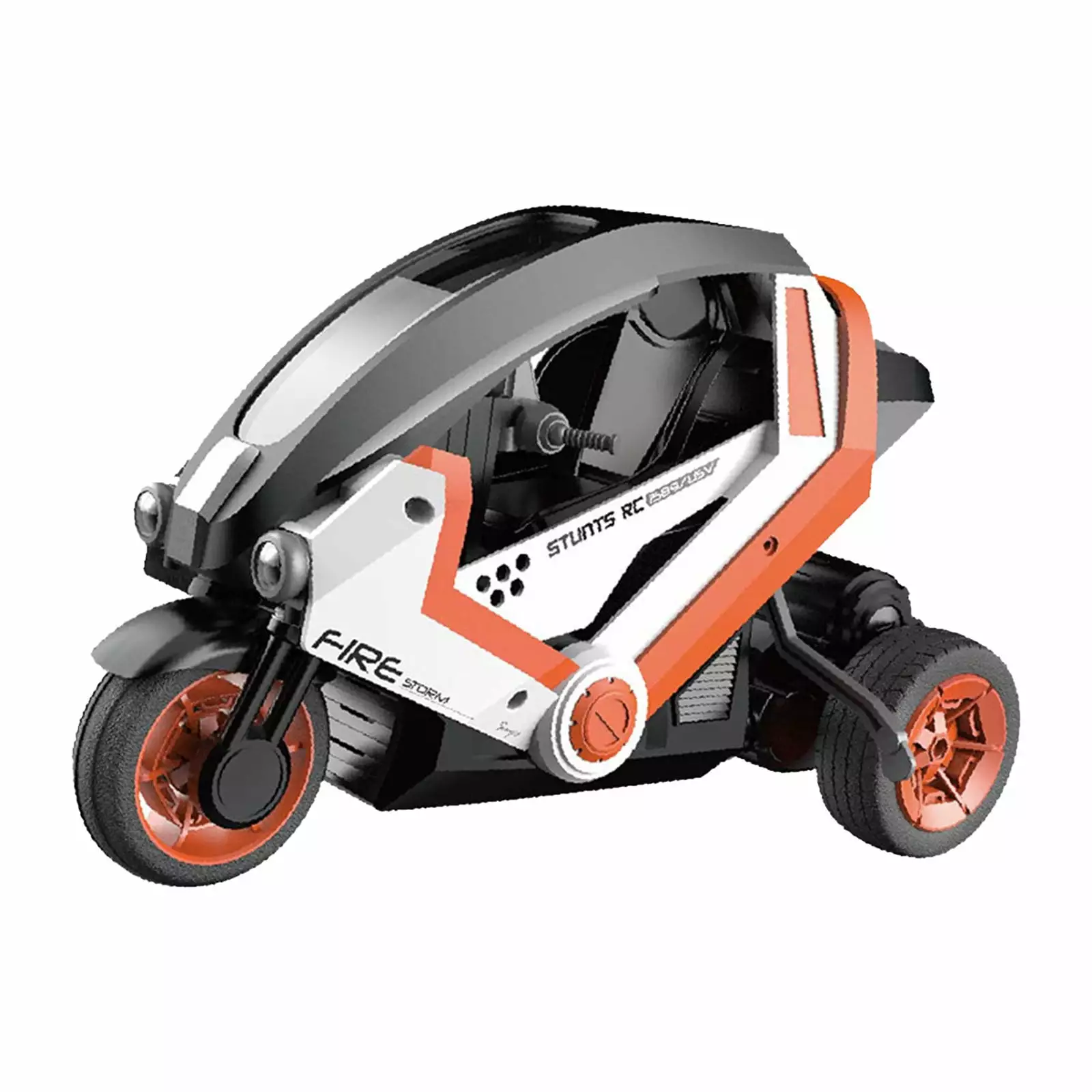 VANLOFE 2.4G Children's Motorcycle Electric Toy Car With Light Gift for Kids 1: 8 Remote Controlled Tricycle Stunt Motorcycle Car Toy Enhances Motor Skills Orange Plastic