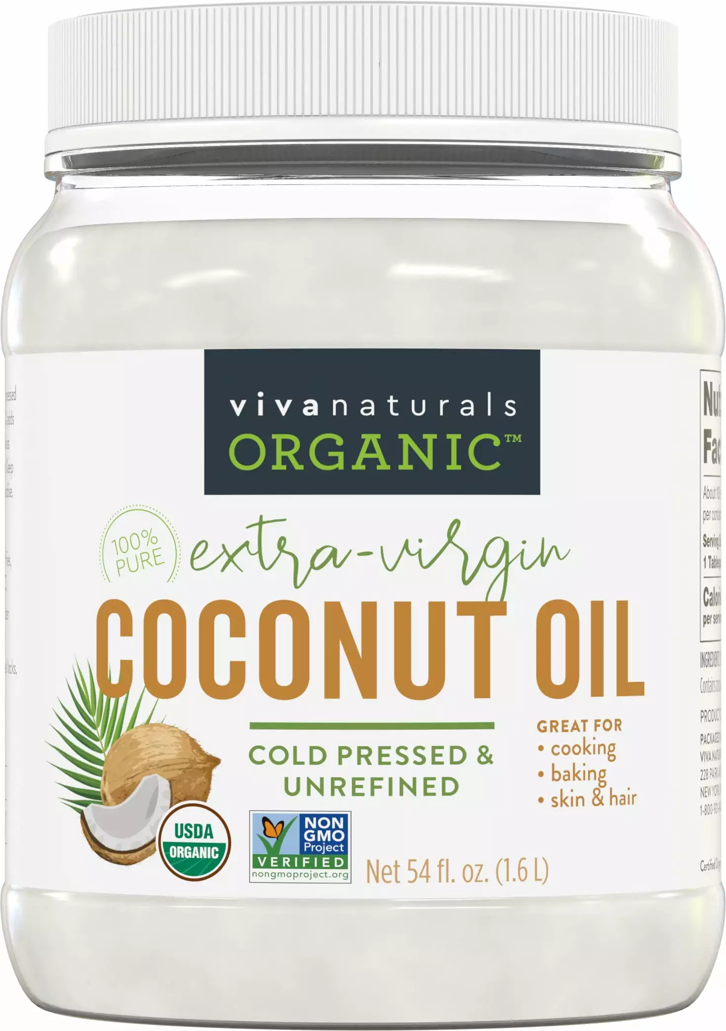 Viva Naturals Organic Extra Virgin Coconut Oil. 54 fl oz