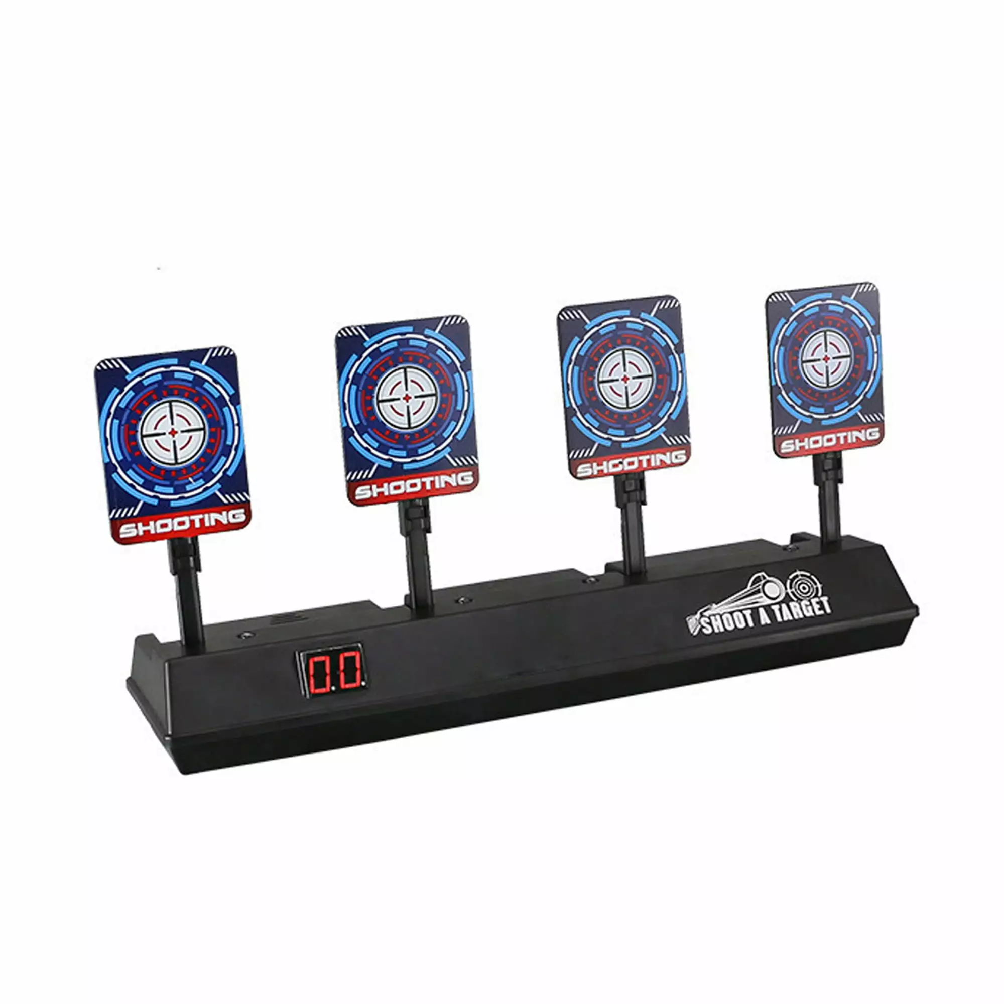 VnimVinter Electronic Scoring Shooting Targets. 4 Targets LED Light Shooting Sounds Effect Auto Reset Digital Targets for Nerf Guns Toys