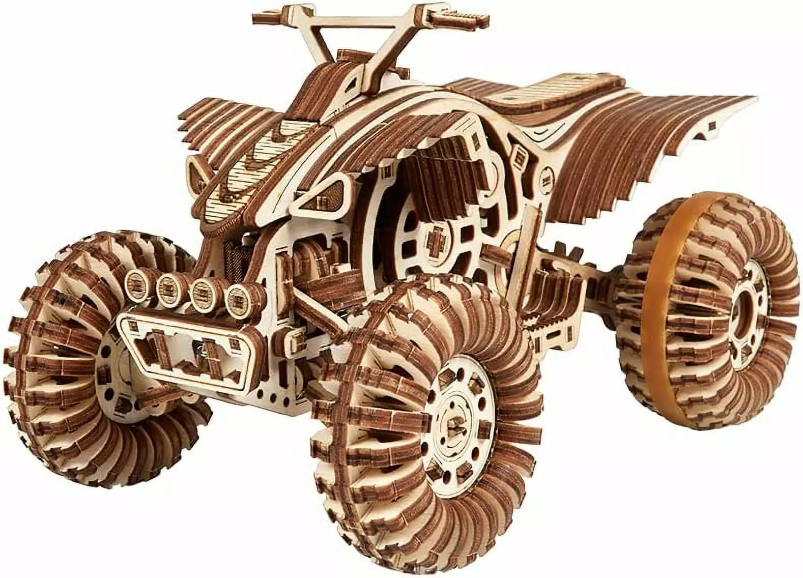 Wood Trick Cross Quad Bike 3D Wooden Puzzles for Adults and Kids to Build - Rides up to 30 ft - Wooden Model Car Kits to Build for Adults - Model Kits for Adults - Challenging Project Hobby Kits