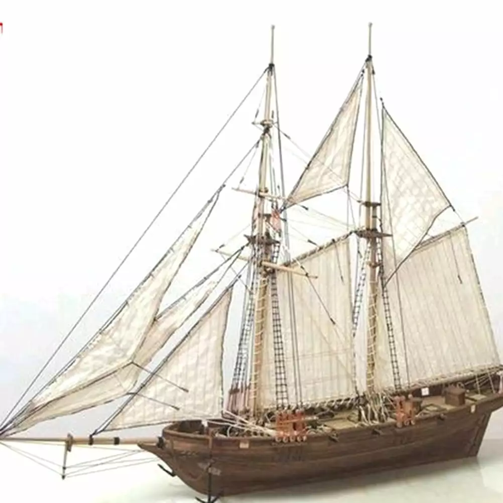 Wooden Sailboat Ship Kit - Home DIY Model . Classical Wooden Sailing Boats Scale Model Decorat . Wooden Ship Model Boat Kits for Kids and Adults Gifts Toy (400 * 150 * 270mm)