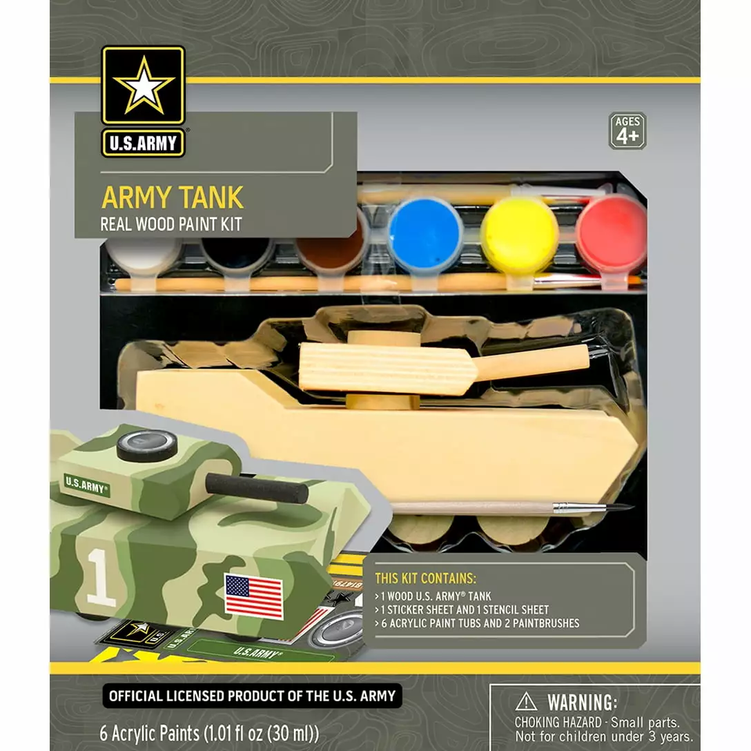 Works of Ahhh Craft Set - U.S. Army Tank Wood Paint Kit