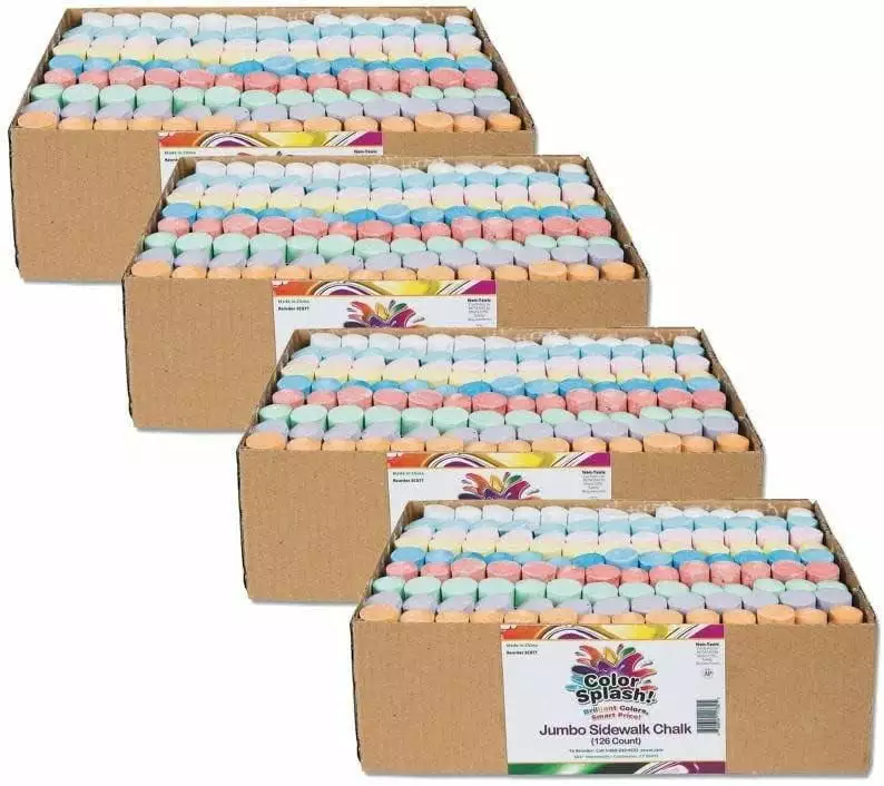 Worldwide Giant Box of Sidewalk Chalk (4 Packs of 126)