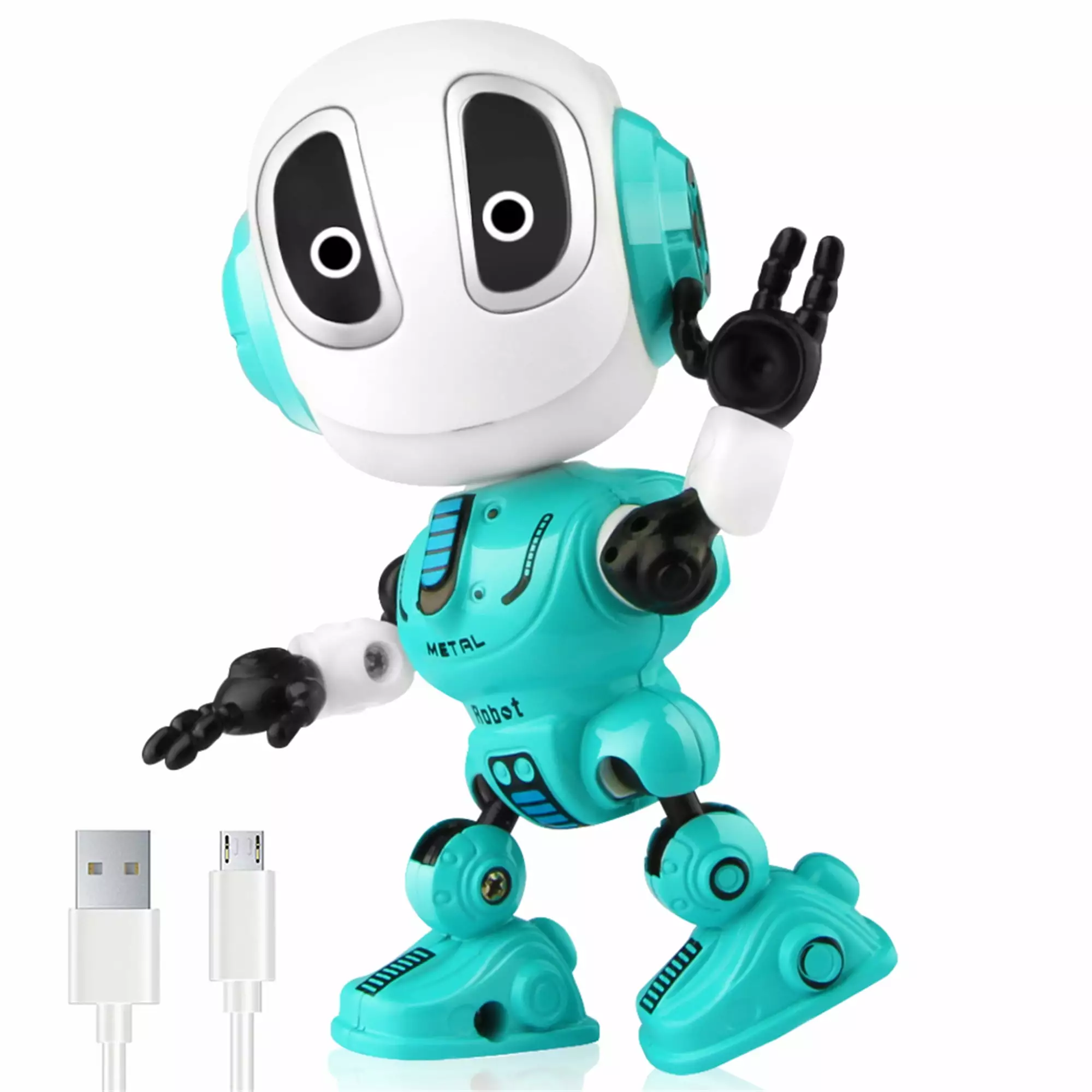 Wupuaait Rechargeable Talking Robot Toy for 3-9 Y Kids with Touch Sensitive Led. Blue