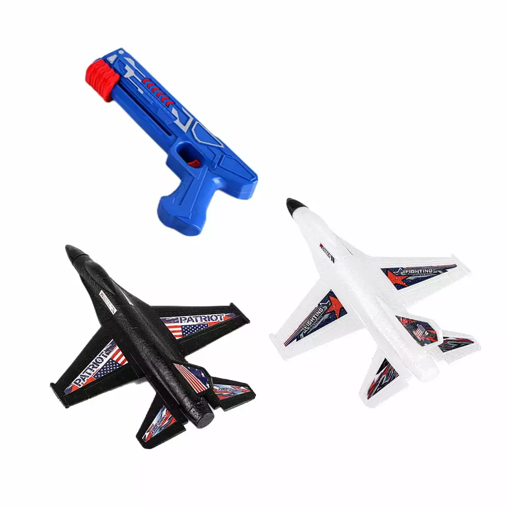 Yucurem 2pcs Airplane Launcher Toys 2 Flying Modes Foam Ejection Aircraft for Boys Girls