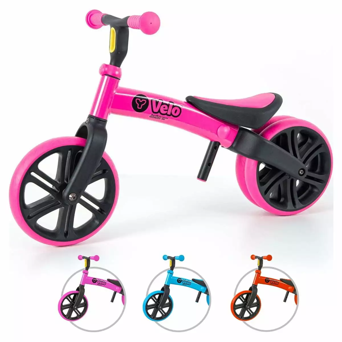 Yvolution Velo Toddler Balance Bike 9'' Wheel (Pink) Girls. 18 Months to 3 Years Old