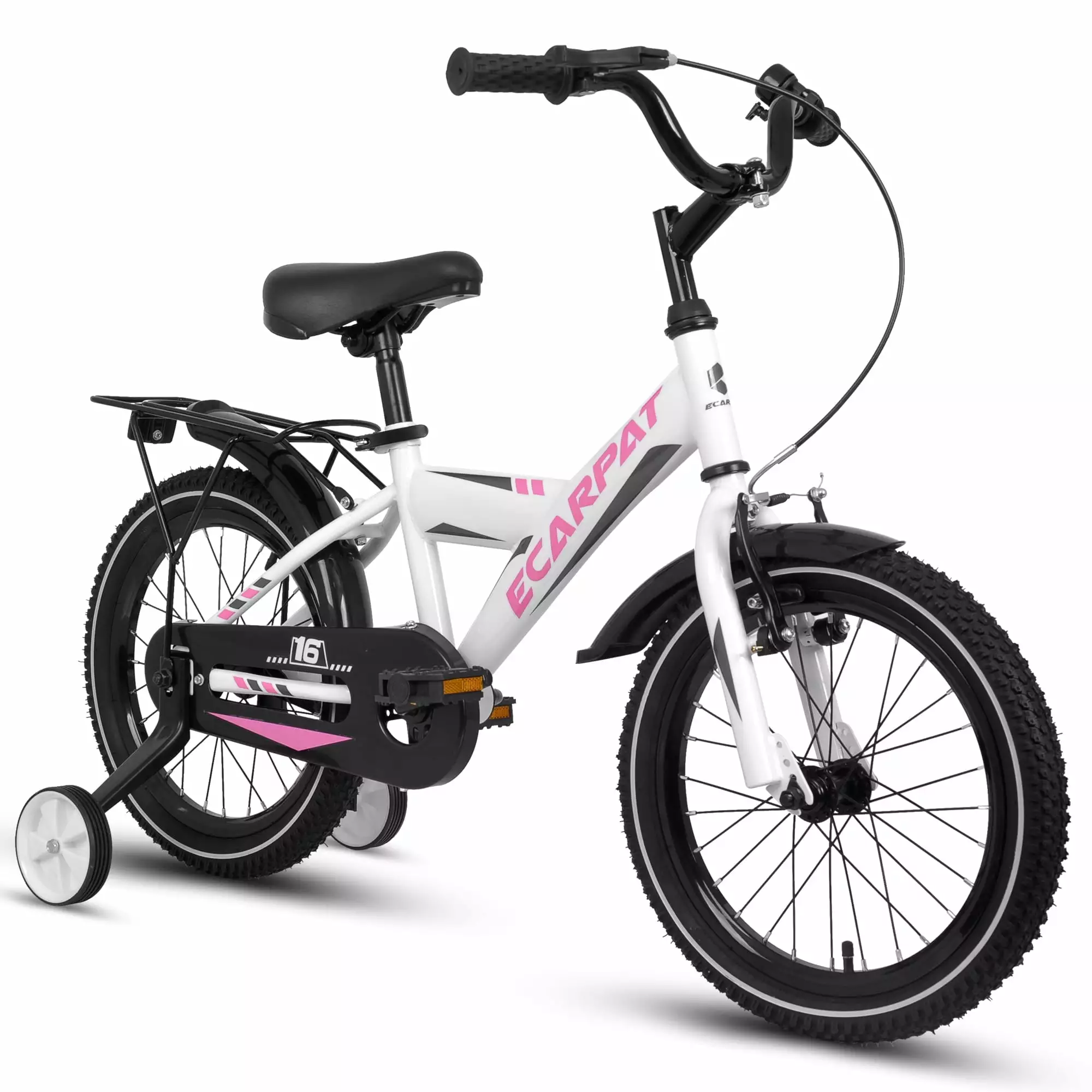 ECARPAT Kids Bike 16 inch for Boys & Girls with Training Wheels. Freestyle Kids' Bicycle with fender and carrier.