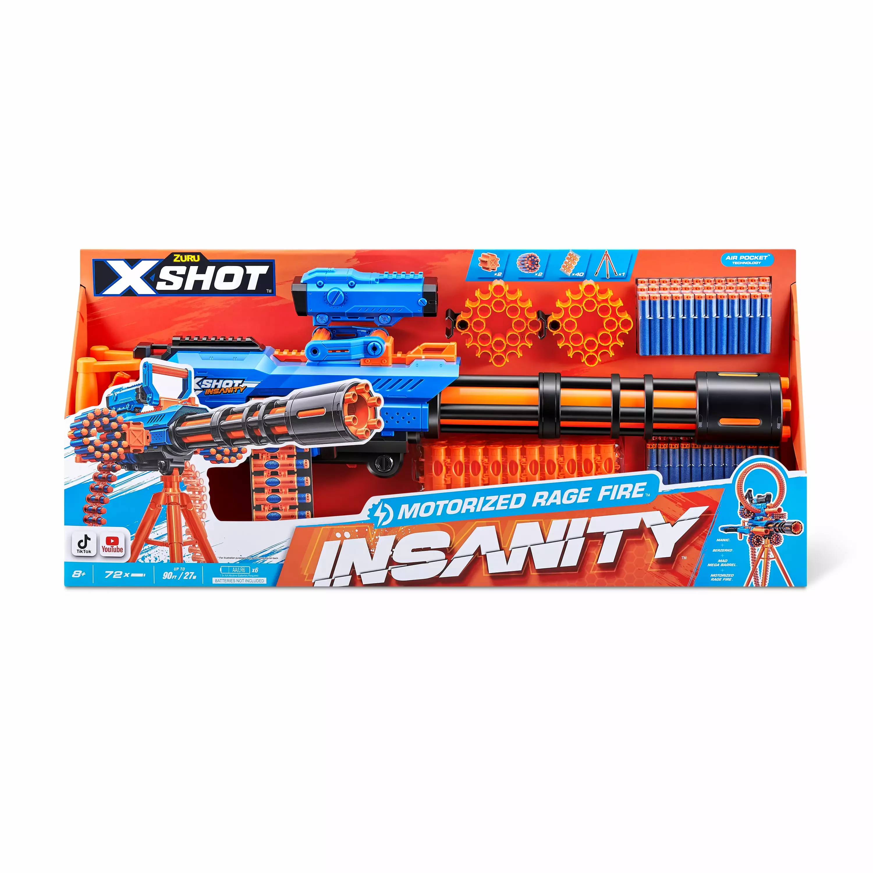 X-Shot Insanity Motorized Rage Fire (72 Darts) by ZURU for Ages 8 & Up