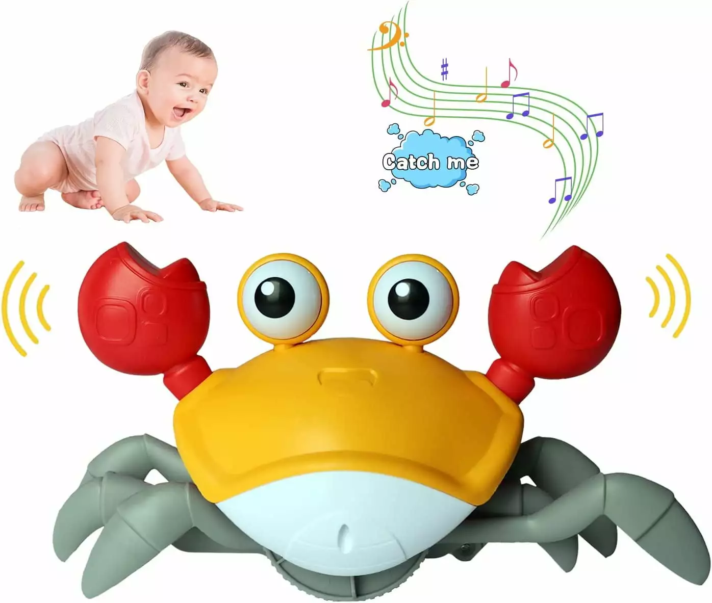 Zendure Crawling Crab Baby Toy Infant Tummy time Toys 3 4 5 6 Babies boy Girl Sensory Toys Montessori Toys 3-6 6-12 Learning to Crawl 9-12 12-18 Walking Toddler Gifts