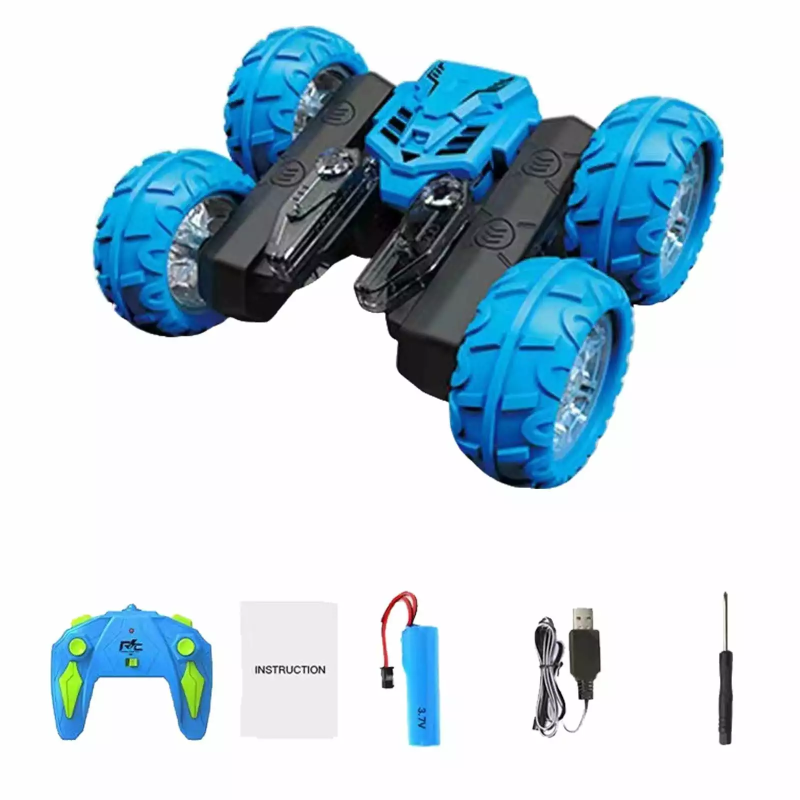 ZiSUGP RC Remote Control All Terrain Car Double Fancy Butterfly Stunt Car 360???Rotation Stunt Car Offroad RC Vehicle With LED 2.4 Controlled Car Crawlers For Kid