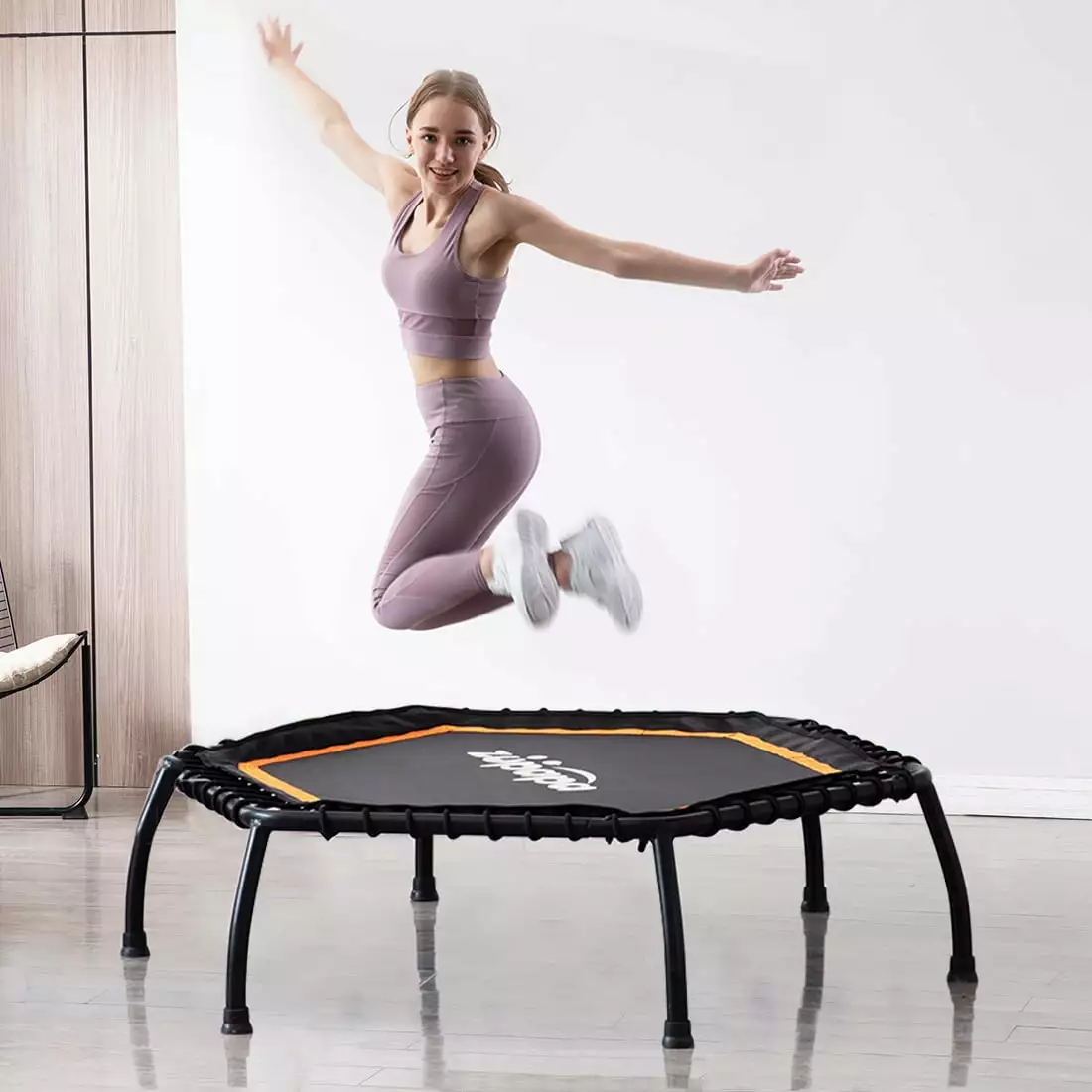 Zupapa 45in Fitness Trampoline. Indoor Rebounder for Adults. Max Limit 330 lbs