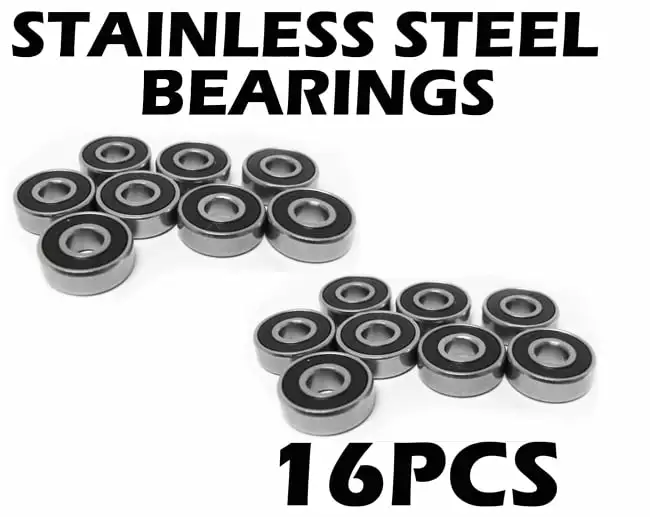 16 STAINLESS STEEL Inline Skate Hockey OUTDOOR Bearings