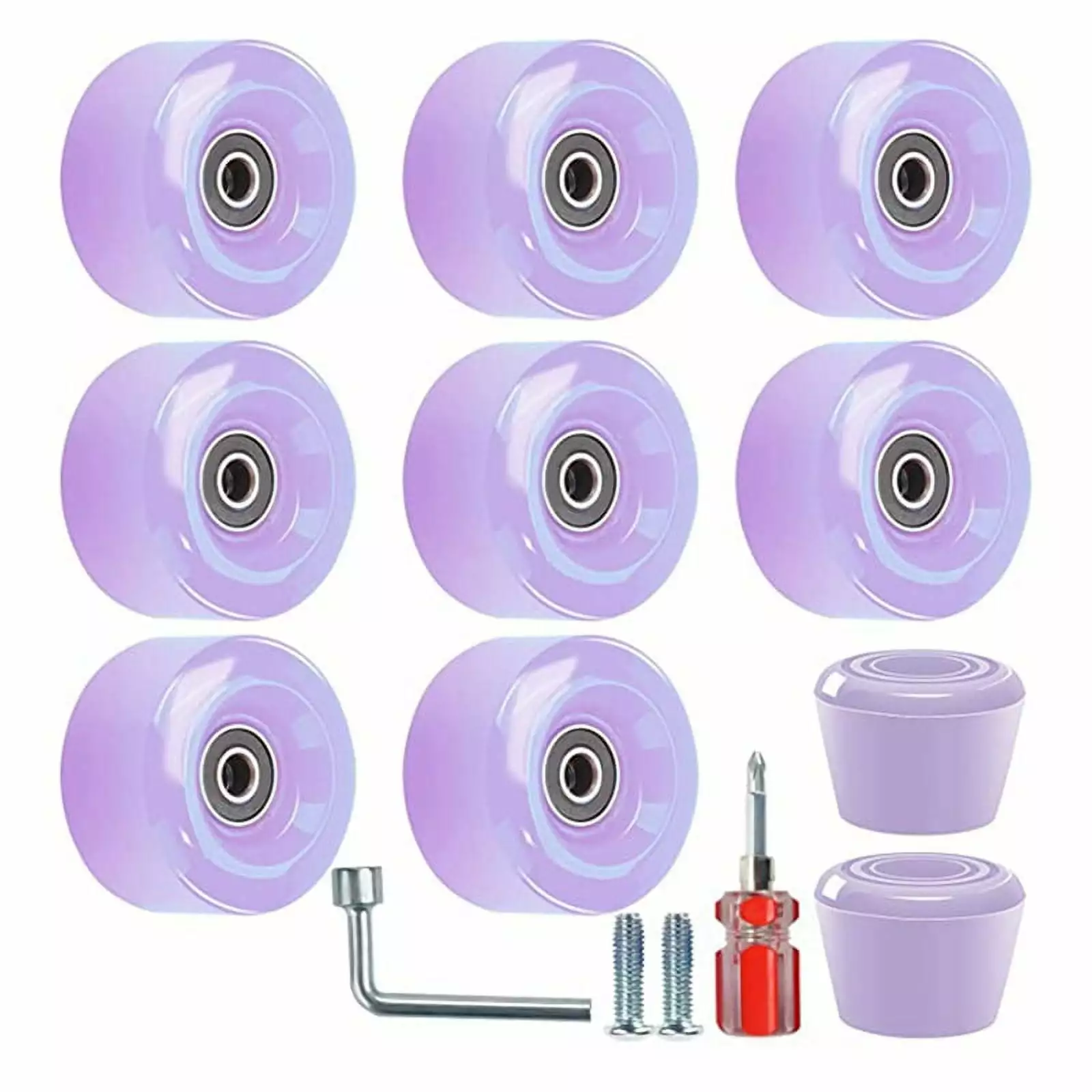 ckepdyeh 8-Piece 32 x 58mm. 82A Skate Wheels with Bearings. 2 Toe Plugs. Replacement Parts for Outdoor or Indoor Use