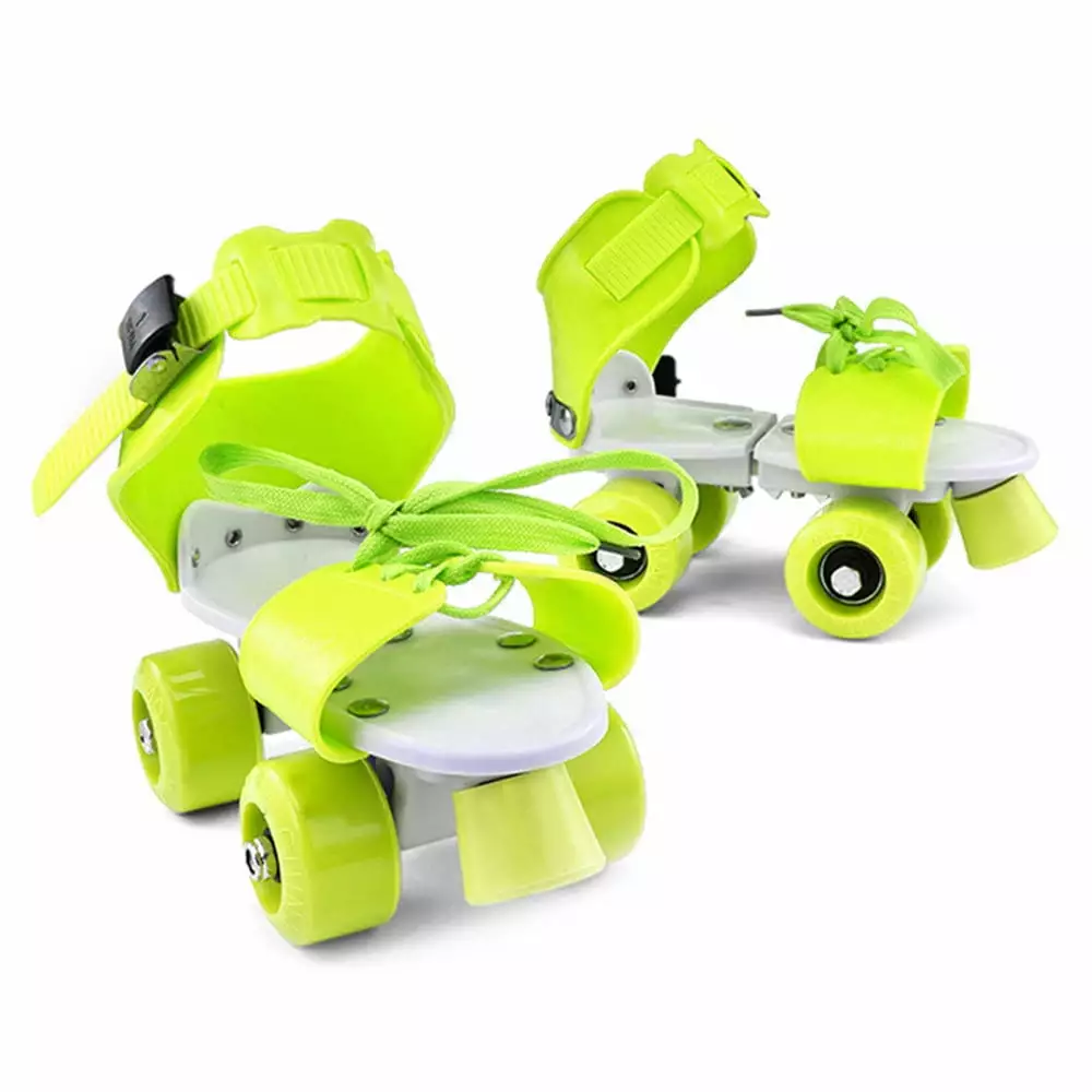 Occkic Adjustable IDouble Row & 4 Wheels Shiny Roller Skates . Outdoor Roller Skates for Girls and Boys