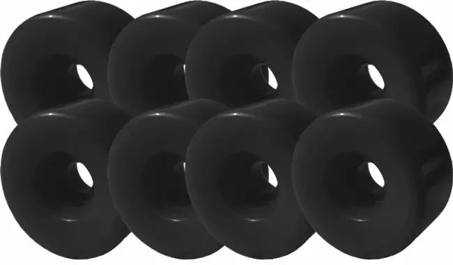 57mm x 32mm 101a BLACK Roller Skate Quad Wheels SET (8)