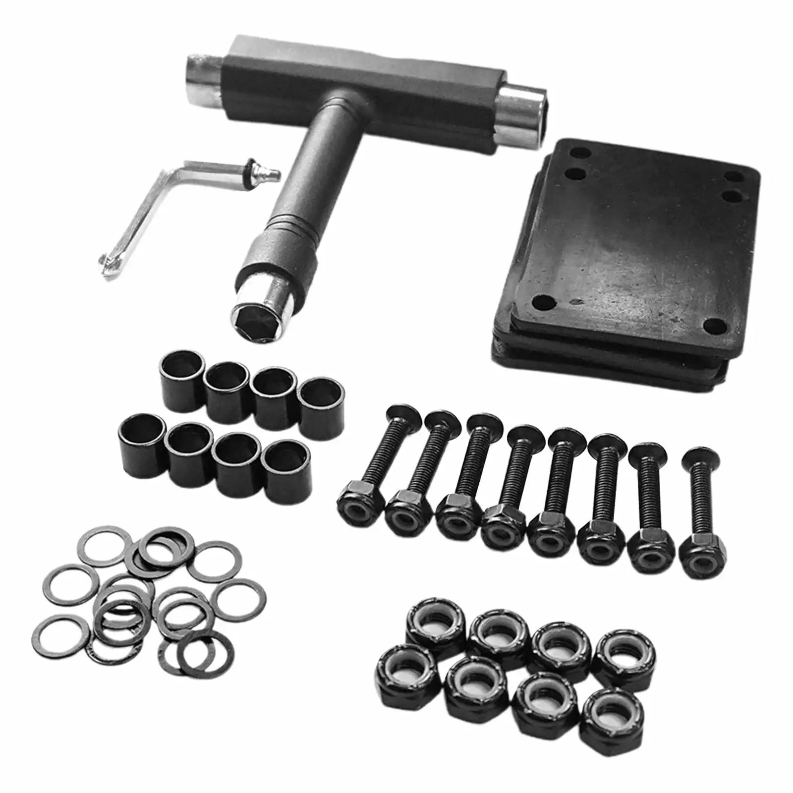 Skateboard Wheels Set Skateboard Wheels and Bearings Set .Longboard T Tool Repair Skateboard Tool for Skateboard .Replace Parts. Accessory