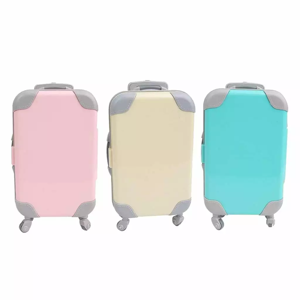 3x Fashion Doll Suitcase Travel Luggage Trunk for 18