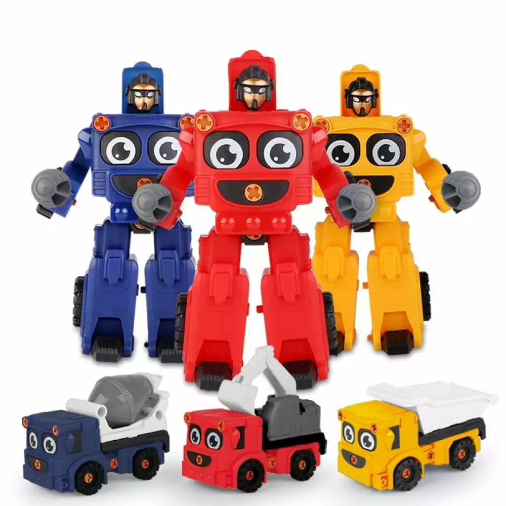 2-in-1 Transform Robot Toys for Kids Boys. Construction Vehicles Transform into Robot Action Figures. Truck Toys for Boys Toddler