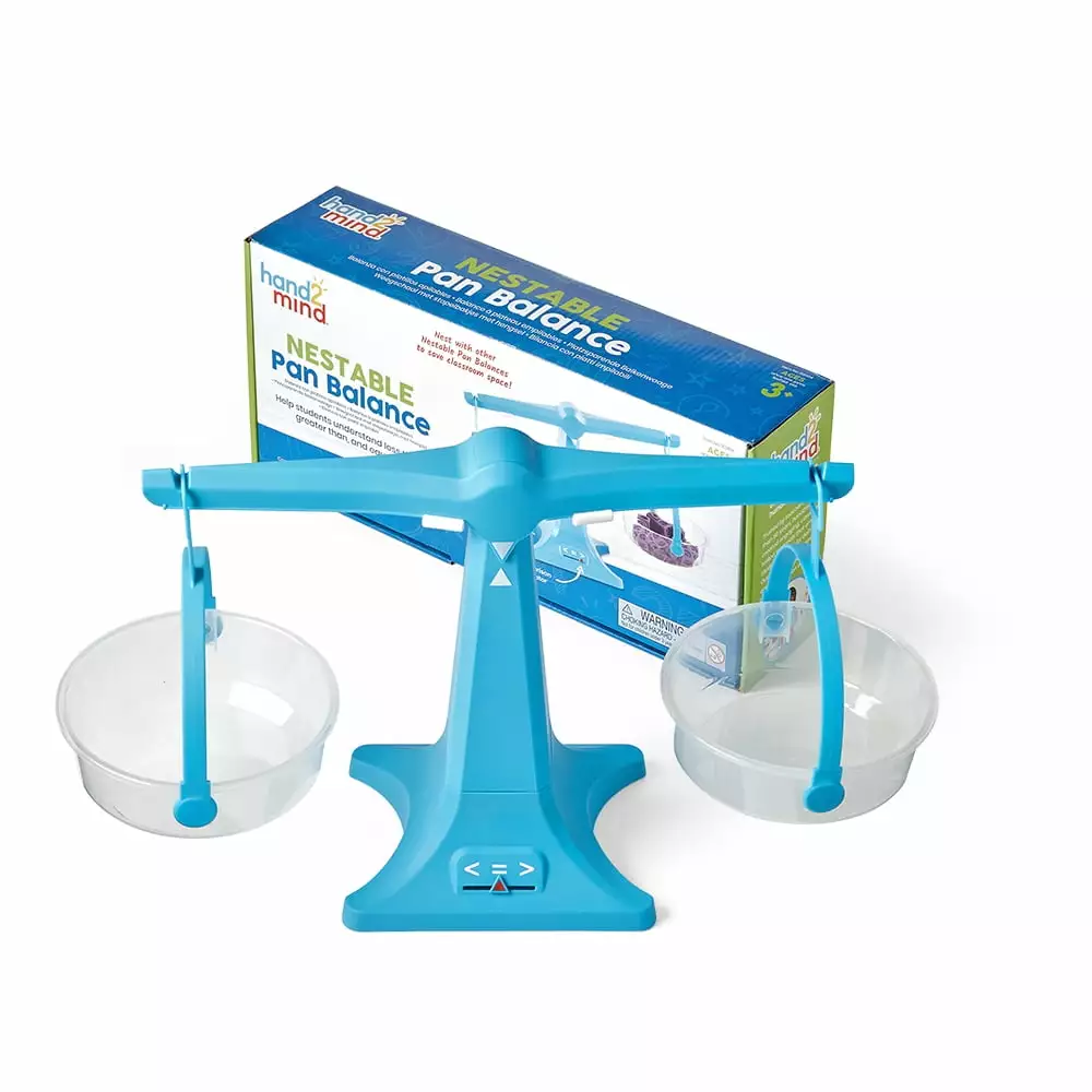 hand2mind Blue Nestable Pan Balance. Mathematics & Counting Toys. Set of 1