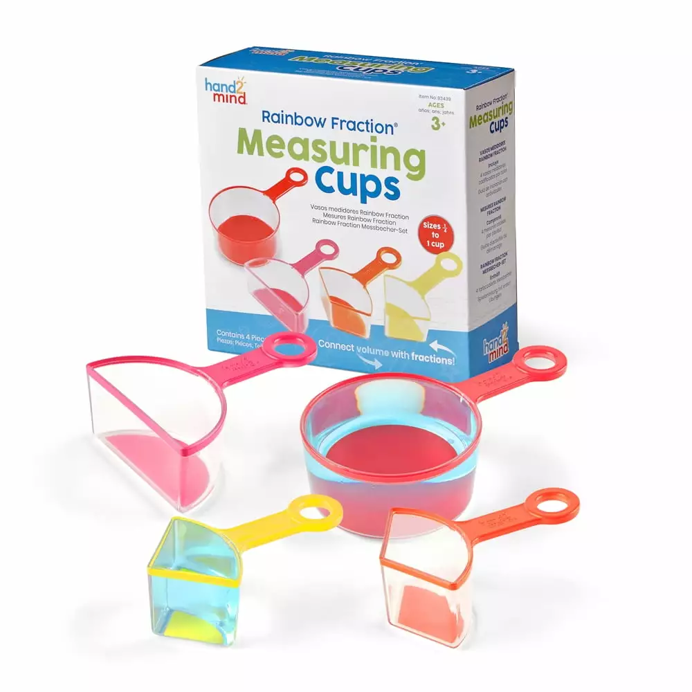 hand2mind Rainbow Fraction Measuring Cups (Set of 4). Mathematics & Counting Toys. Easter Baking